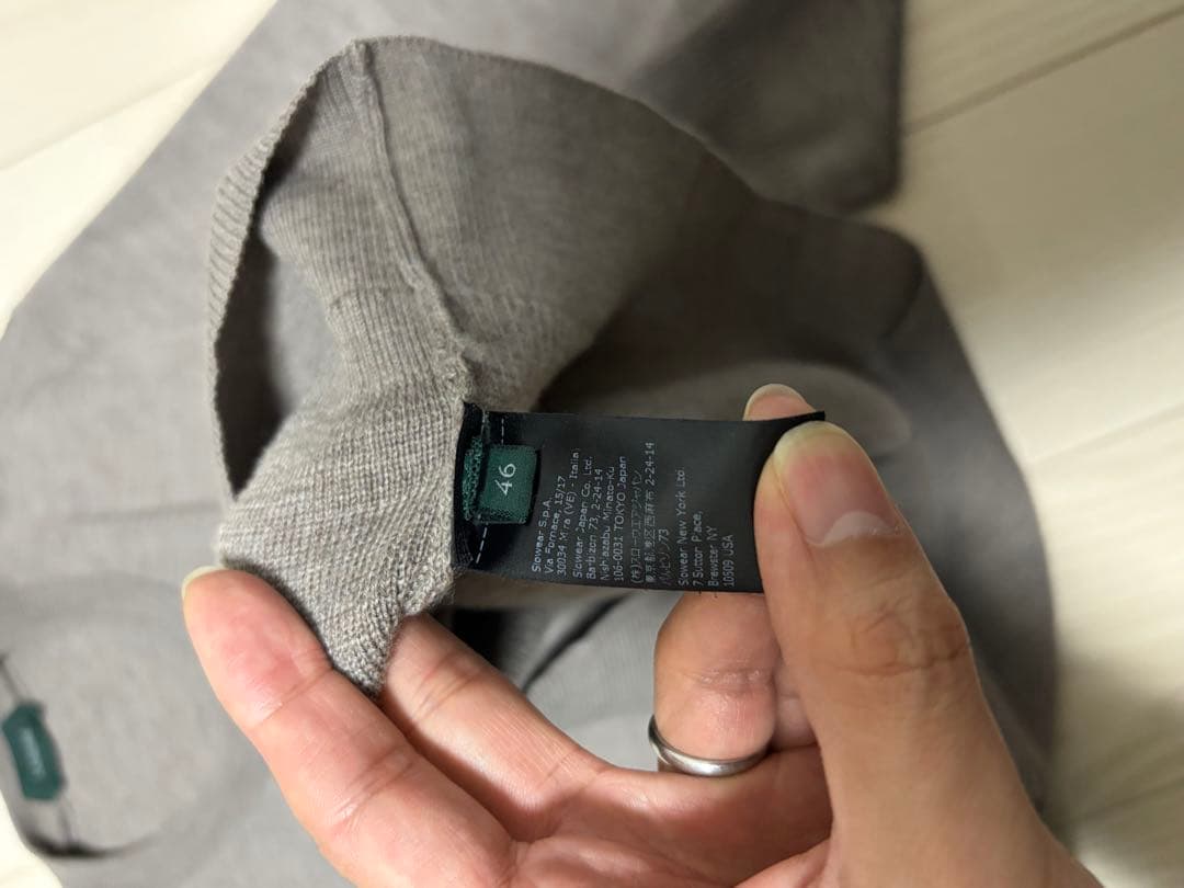 【美品】ZANONE グレージュ ニットセーター サイズ46