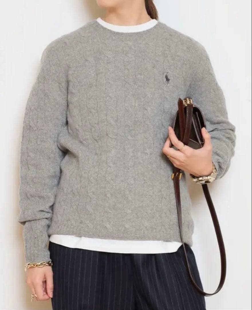 ラルフローレンカシミア混ケーブルニット　スローブイエナドゥーズィエムクラス