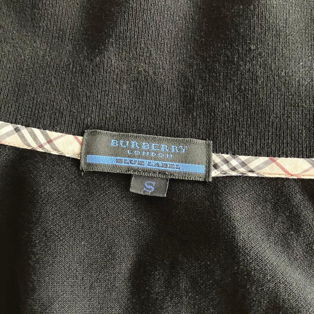 美品 バーバリー ポロシャツ S チェック 黒 無地 三陽商会 日本製