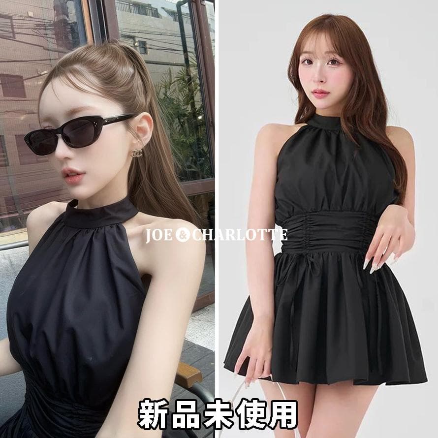 ダーリッチ darich アメスリギャザーフレアミニワンピース BLK FREE