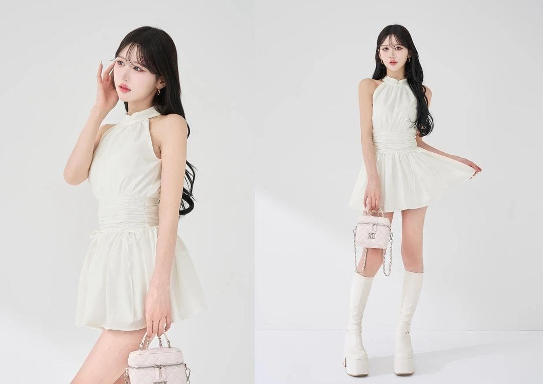 ダーリッチ darich アメスリギャザーフレアミニワンピース BLK FREE