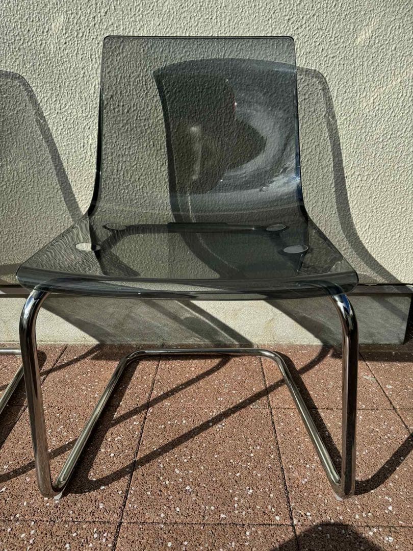 IKEA TOBIAS トービアス チェア スモークグレー 透明 クリアモダン TOBIAS トービアス チェア, 透明, クロムメッキ - IKEA