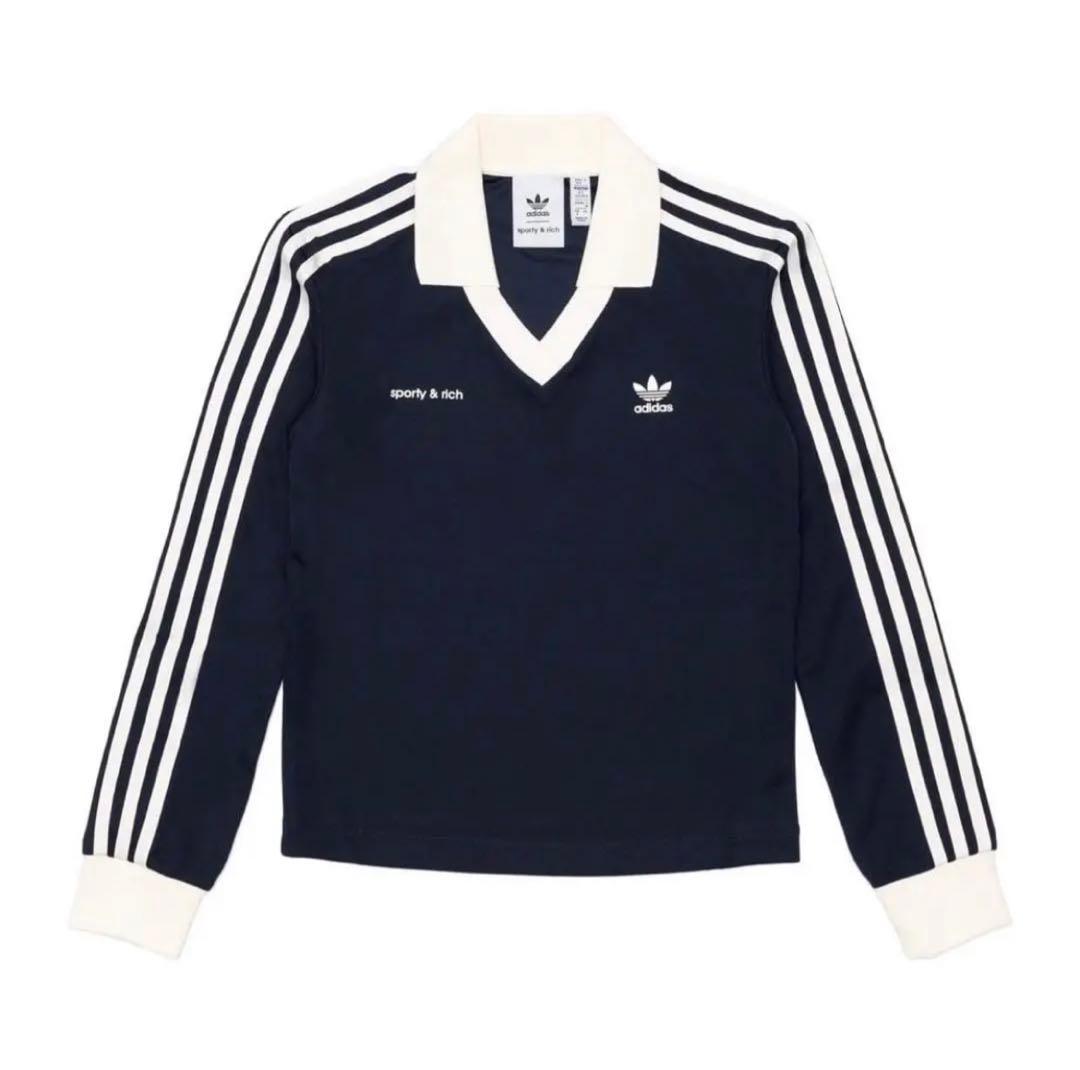 adidas x Sporty & Rich長袖 ジャージー ネイビー - メルカリ