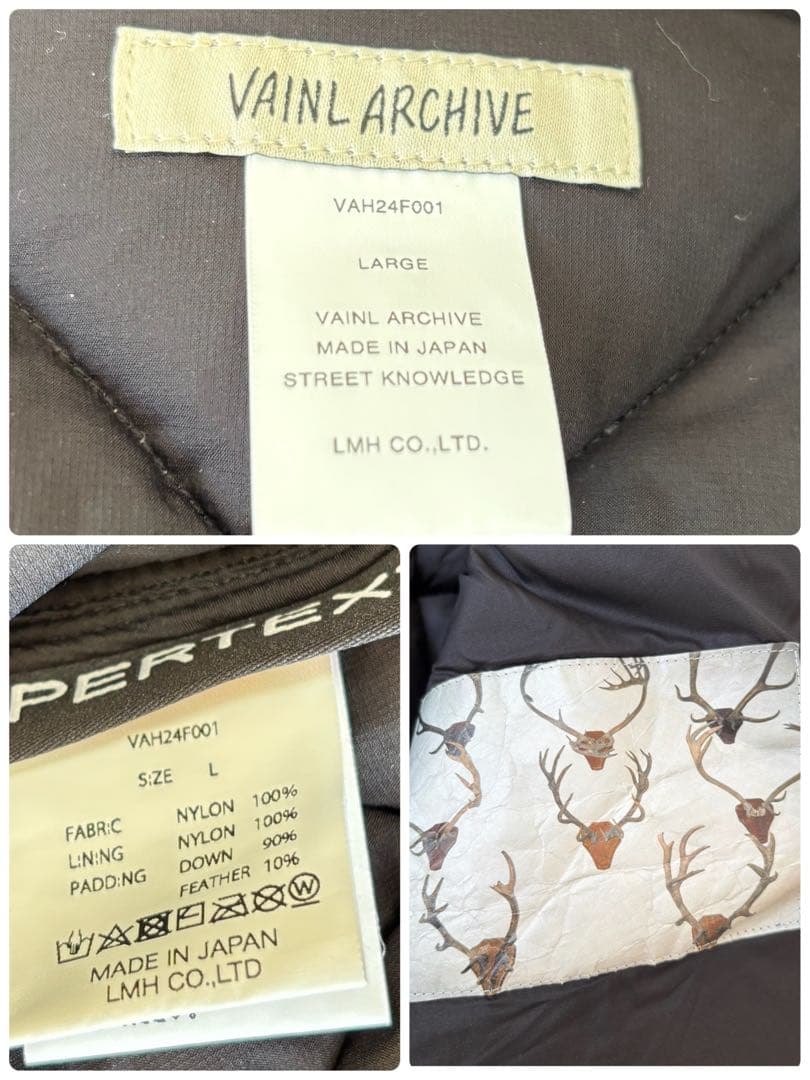 美品/2024AW】ヴァイナルアーカイブ パフジャケット L キルティング