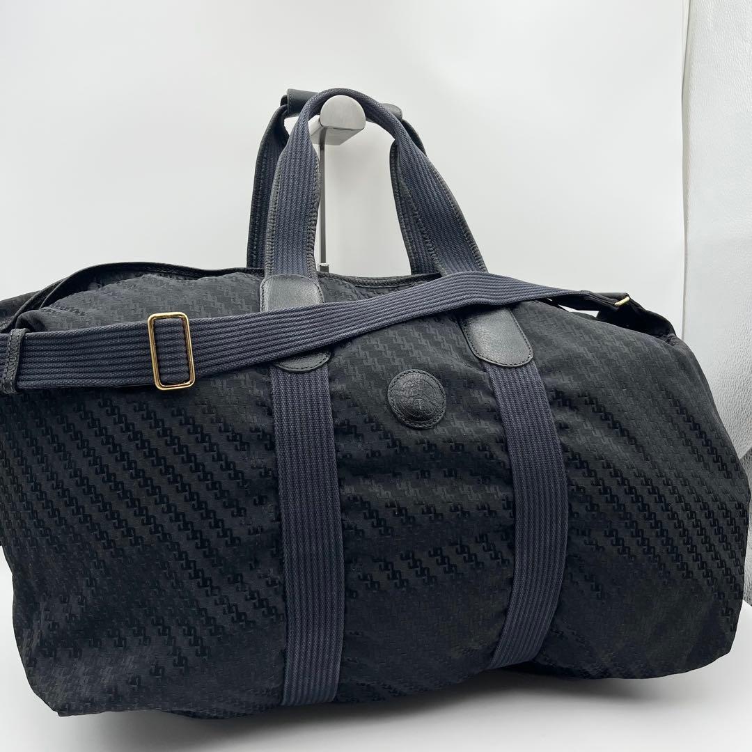 GUCCI グッチ ボストンバッグ 2way 総柄 ナイロン レザー ブラック