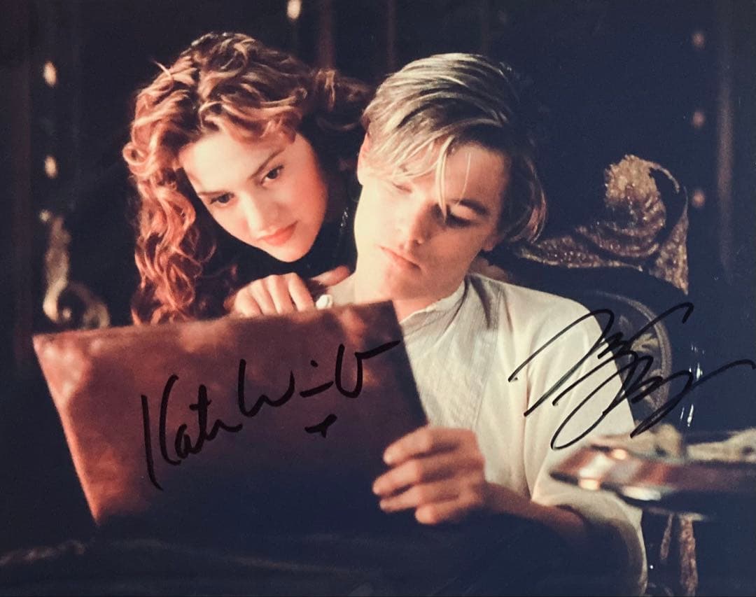 タイタニック レオナルド・ディカプリオ & ケイト 直筆サイン入り写真