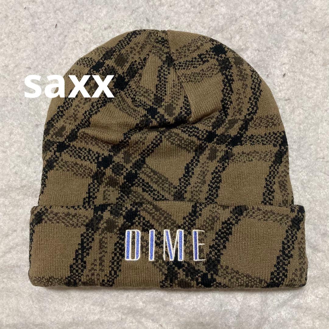 DIME ロゴ チェック ニット帽ビーニー - メルカリ