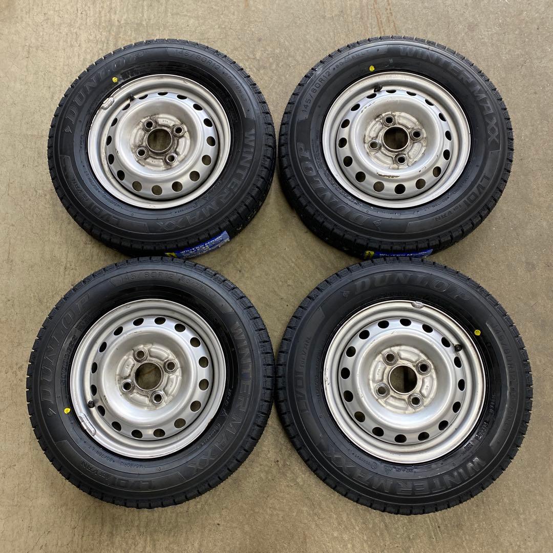 新品ダンロップスタッドレスセット145/80R12LT 軽トラ、軽バン WINTER MAXX 【新品 軽自動車】軽トラ 軽バン スタッドレスタイヤ