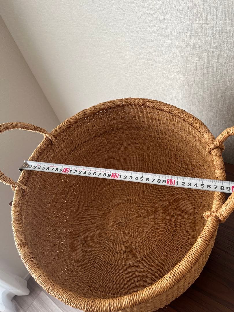 ✴️美品✴️アフリカ 手編み ラフィアかご 工場 大型収納 バスケット