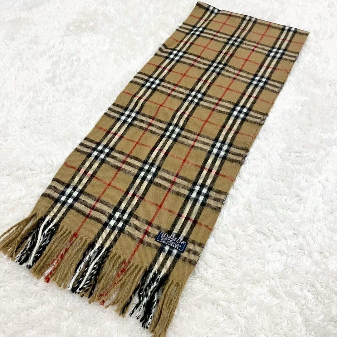 極美品 バーバリーロンドン マフラー ノバチェック ラムウール100