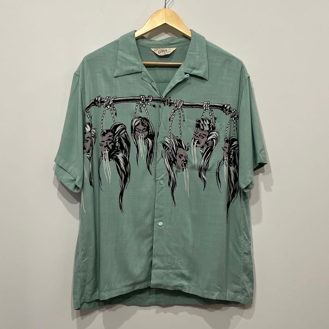 美品 スターオブハリウッド シュランケンヘッド オープンカラー アロハ