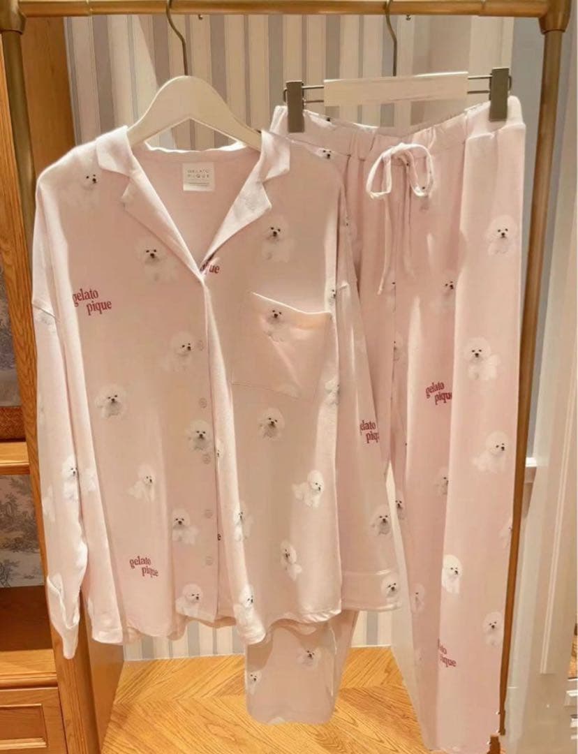 新品タグ付き　ジェラートピケ　ビションフリーゼ　ルームウェア上下セット