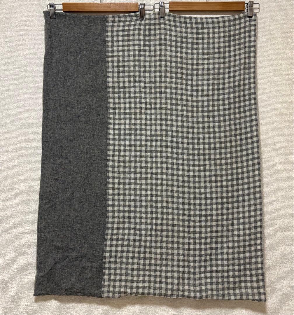 トリココムデギャルソン 大判ストール・ショール グレー チェック柄