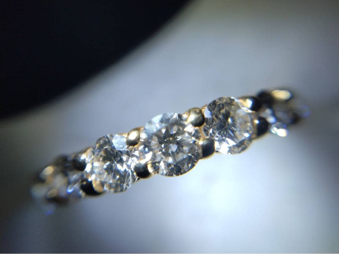 K18YG/ ダイヤリング 1.00ct ハーフエタニティ
