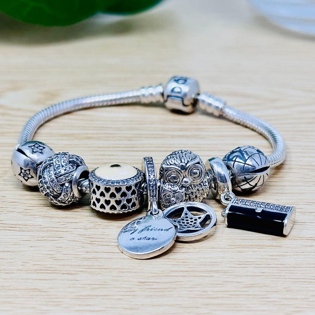 Pandora パンドラ チャーム7個付き シルバー ブレスレット 925 - メルカリ
