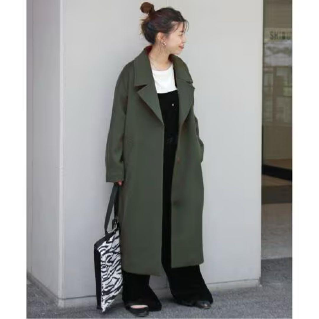 ジャーナルスタンダード スーパー140ビーバーコクーンコート グリーン