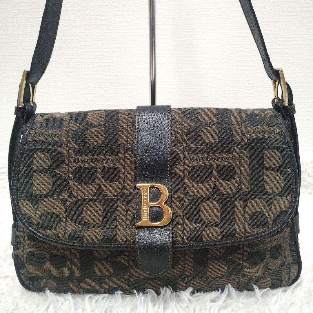 希少！ BURBERRY バーバリー Bロゴ 総柄 ショルダーバッグ レディース