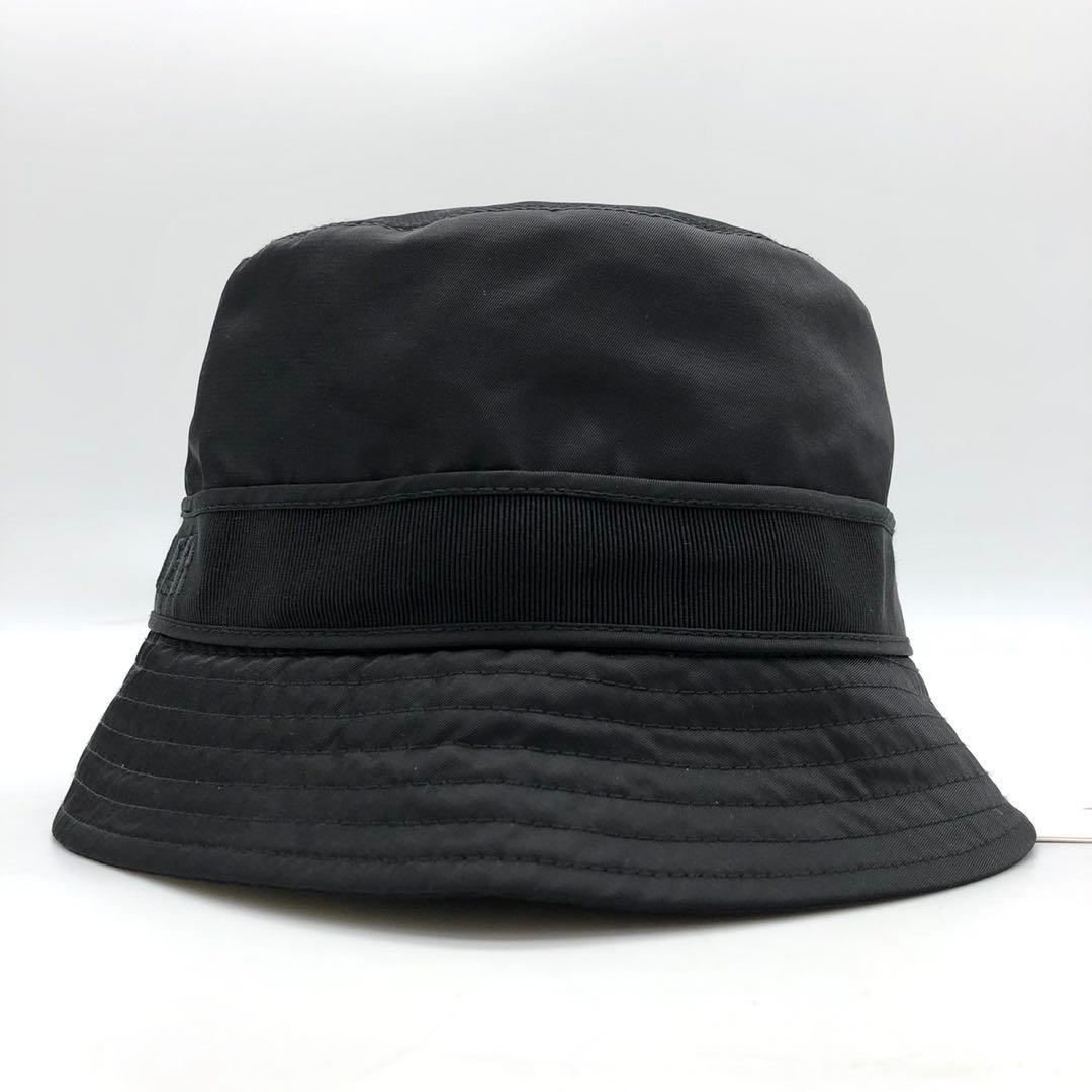 【近年モデル 新品】 MONCLER バケットハット ナイロン ブラック ロゴ