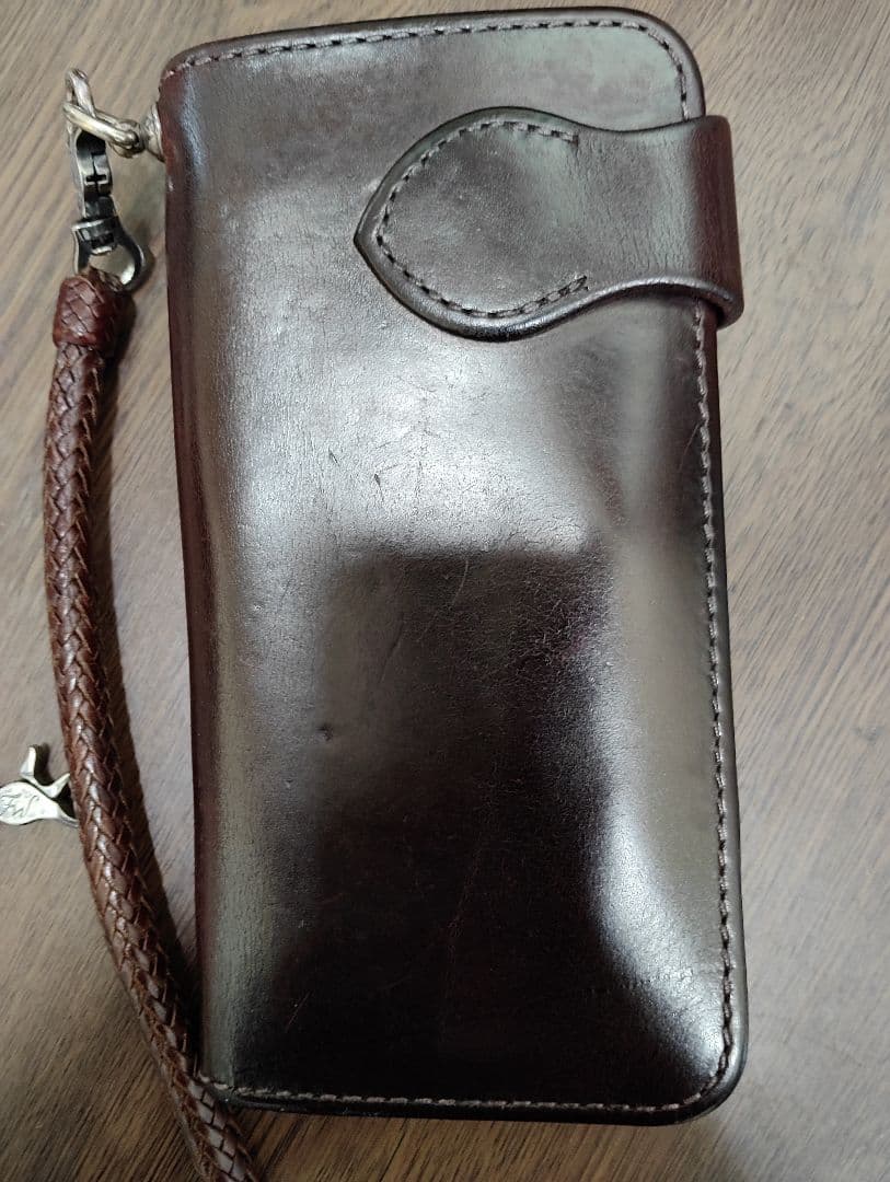 FUNNY バーガンディ 長財布 ライダースウォレット ウォレットロープ