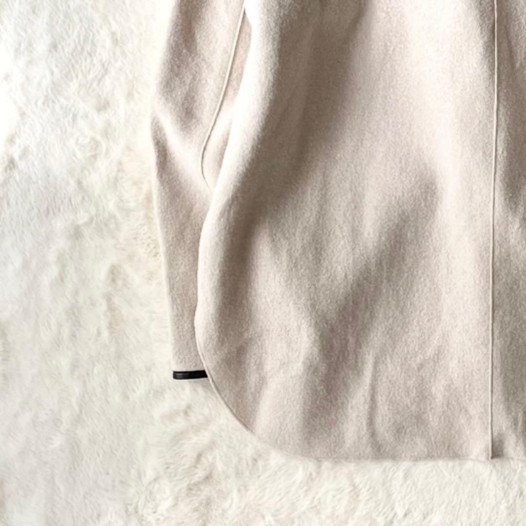 美品✨23区 コンプレストパイルショートアウター ウール ライトベージュ 38M