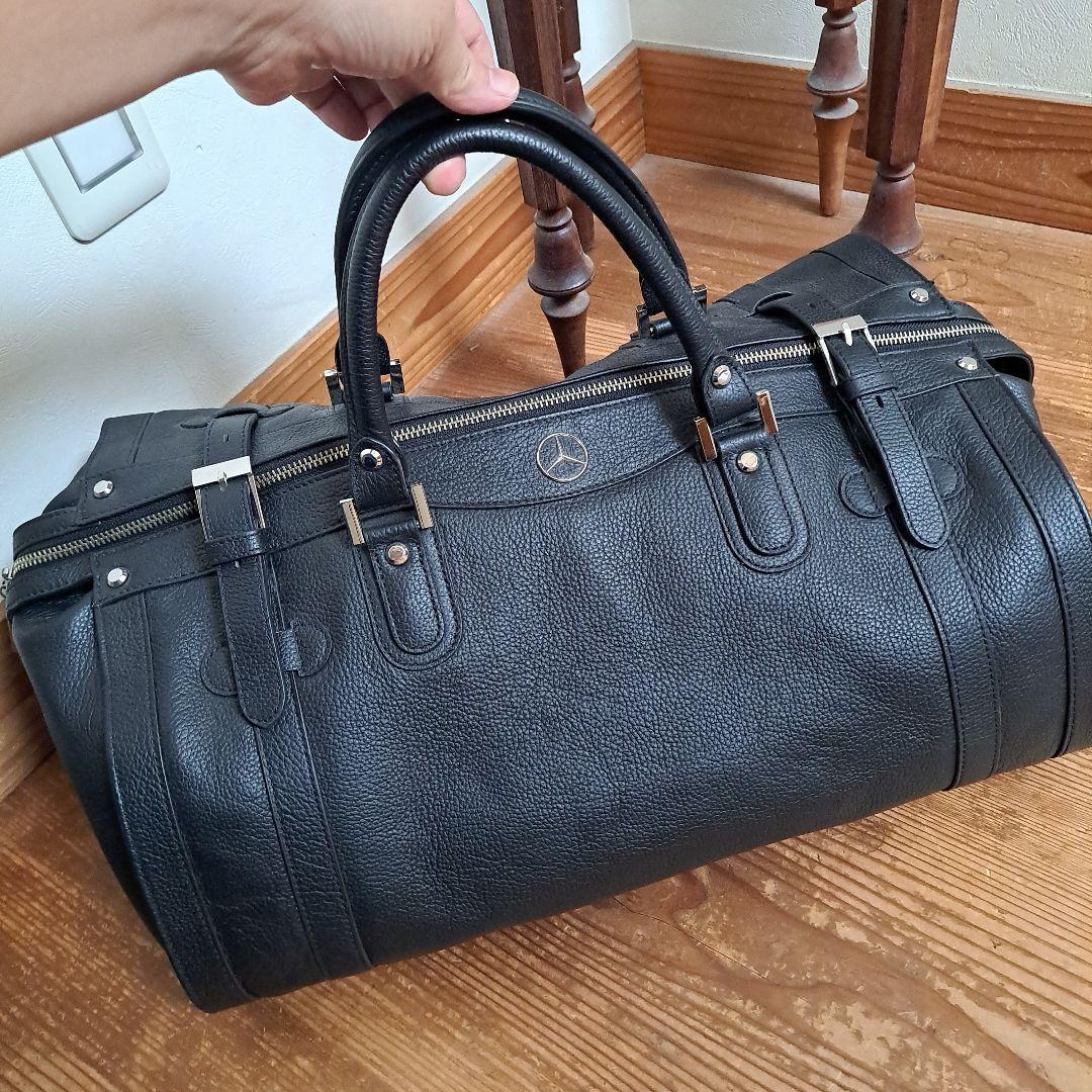 新品メルセデスベンツ黒ボストンバッグ&JAL アクセサリー入れ、遠赤足