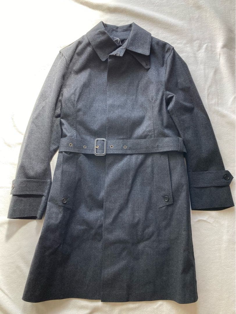 未使用タグ付　ポールスミス別注　マッキントッシュ　グレンチェック　コート　M ウールニット グレンチェック ステンカラーコート