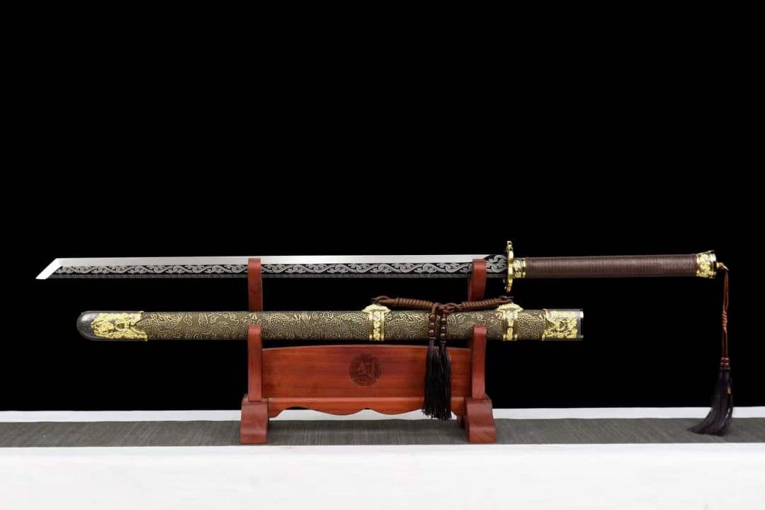 刀かたな剣軽い樋入り印鎺黒鞘長尺模造刀模擬刀舞踊大衆演劇