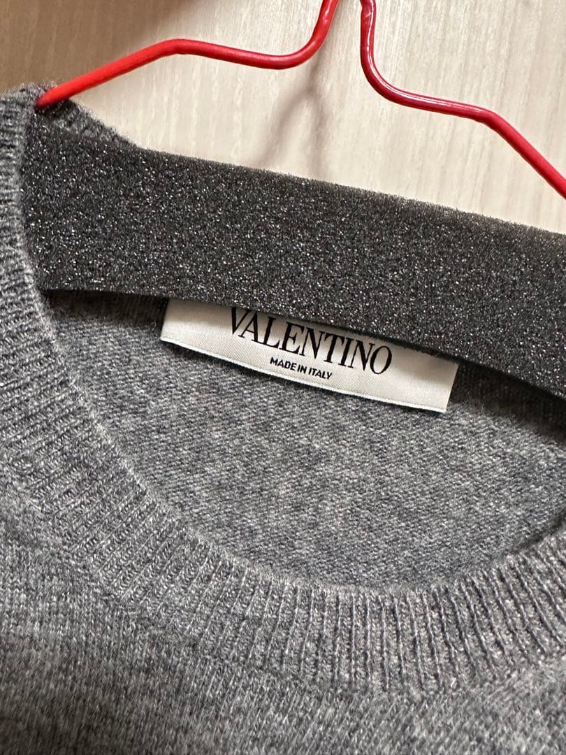 VALENTINO グレー VLTN ロゴ カシミヤセーター （ライライ様専用