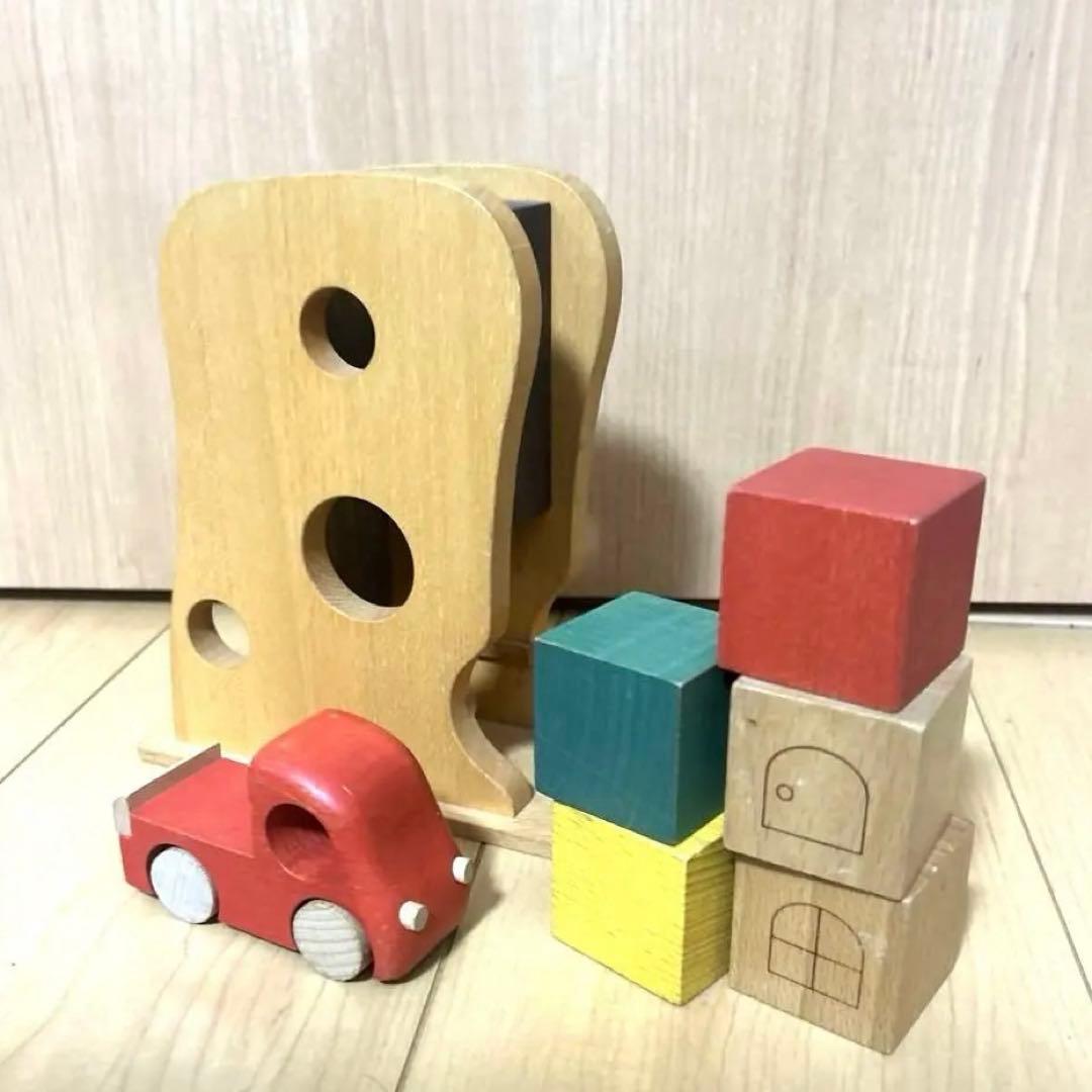 廃盤品 ツミニー こまーむ こまむぐ トラック 積み木 木製おもちゃ