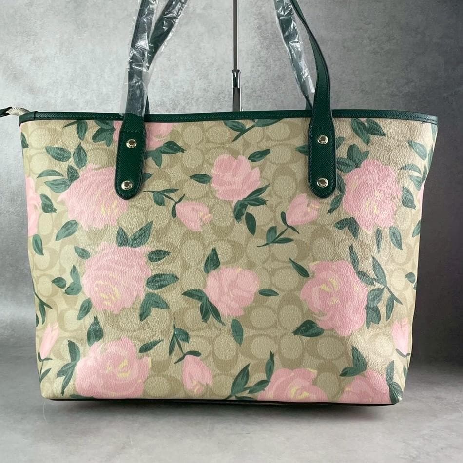 未使用級✨コーチ トートバッグ 花柄 ポーチ付き A4収納 肩掛け - メルカリ