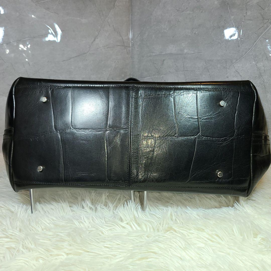 aniary】クロコ型押し ショルダー／トートバッグ ビジネスバッグ