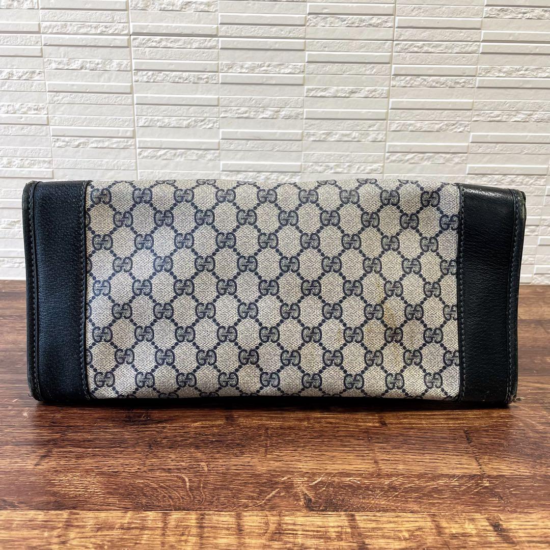 グッチ GGスプリーム PVC レザー オールド ボストン ハンド バッグ