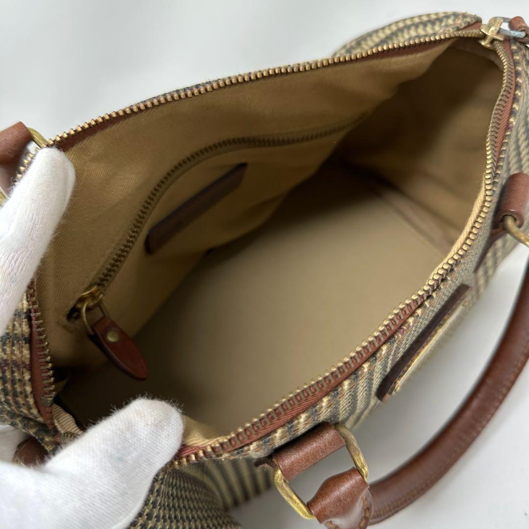美品】 ポロラルフローレン ボストンバッグ ハンドバッグ 千鳥柄
