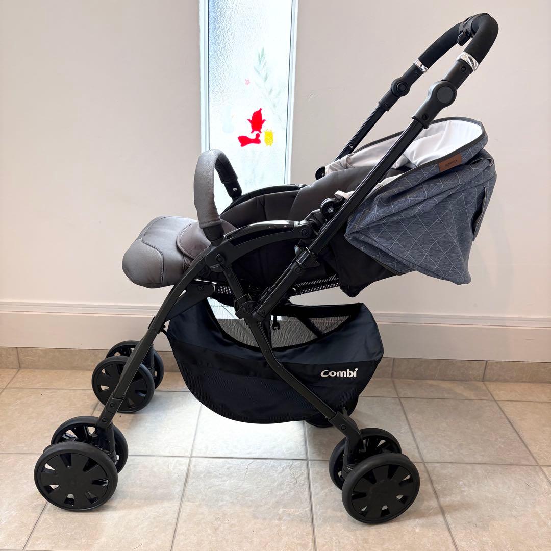 【美品】Combi クロスゴー 4キャス エッグショック ベビーカー ブルー