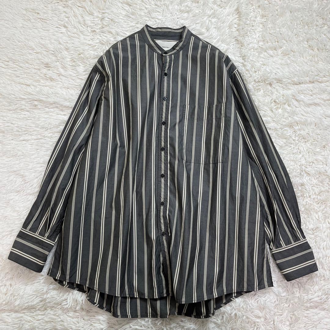 todayful ストライプオーバーシャツ チャコールグレー 中古・古着通販】TODAYFUL (トゥデイフル) ストライプオーバーシャツ