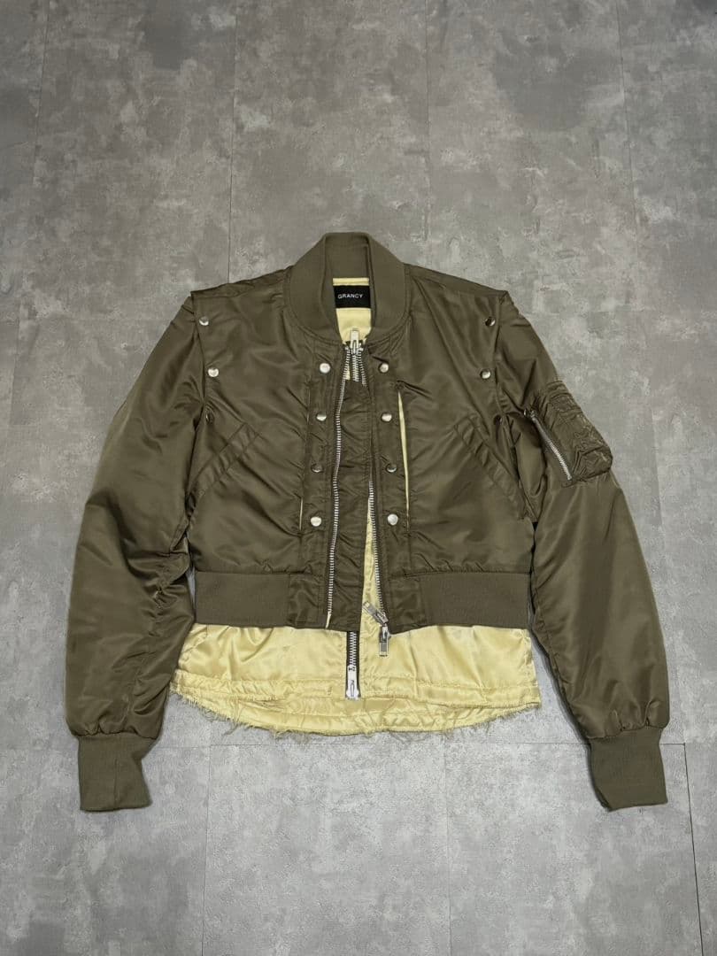 【GRANCY】ボリュームレイヤードデザインMA-1　カーキ