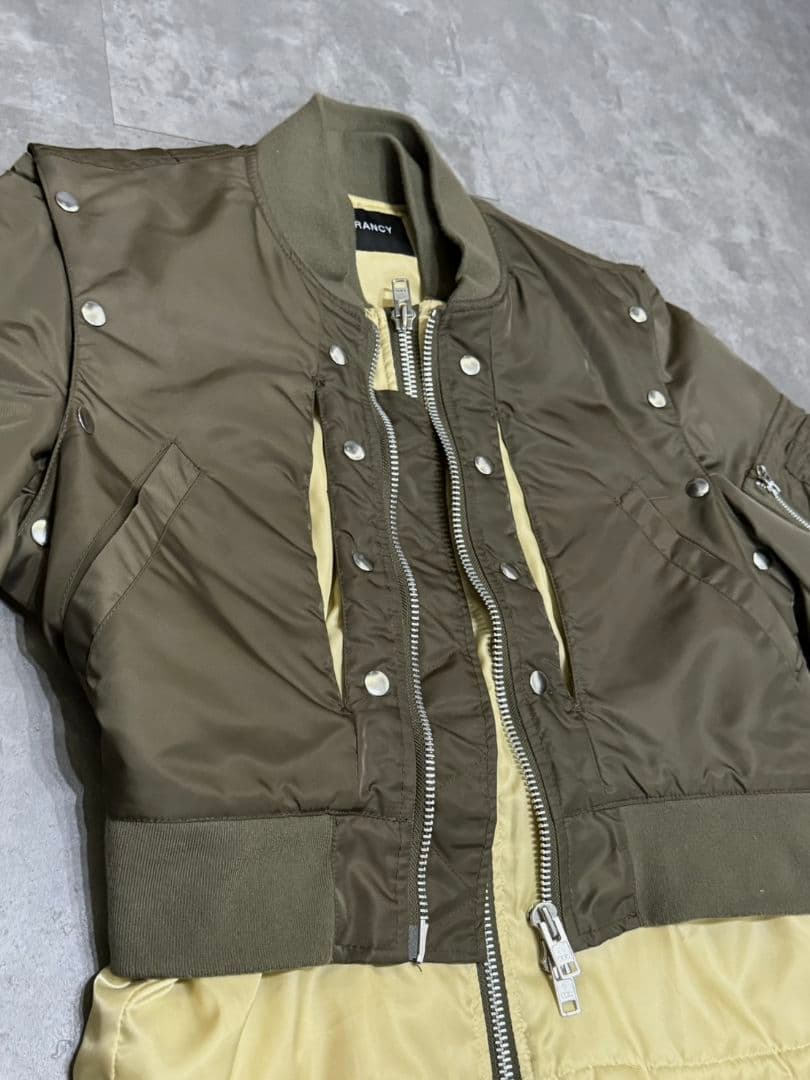 【GRANCY】ボリュームレイヤードデザインMA-1　カーキ