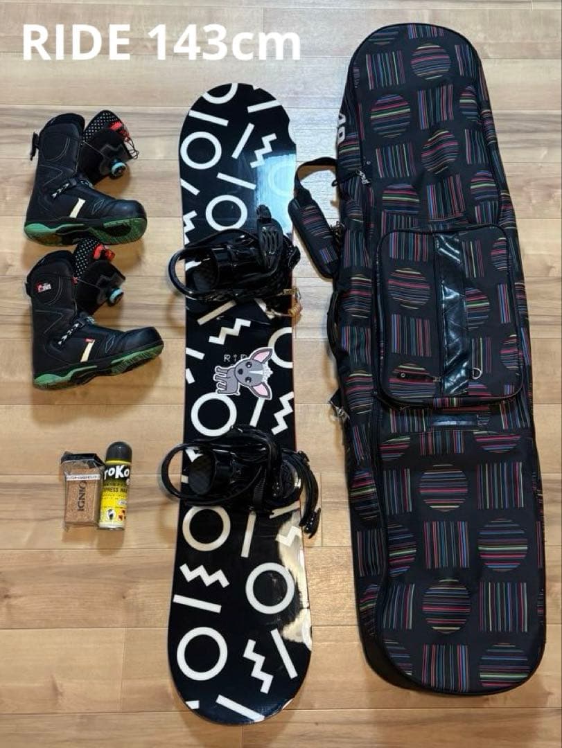 RIDE スノーボード セット（ブーツ バッグ その他フルセット) 143cm スノーボード3点セット クイックブーツ JOYRIDE SNOWABORD NEW MODEL