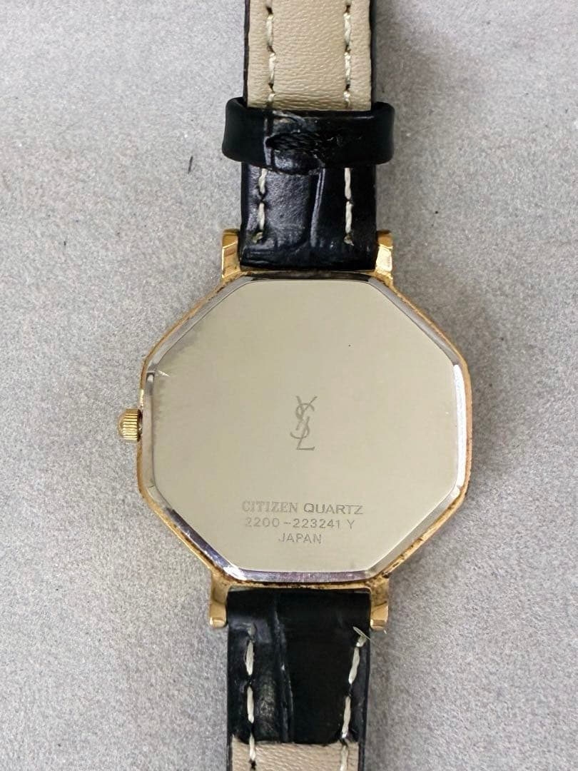 YSL イヴサンローラン レディース腕時計 ゴールド オクタゴン 稼働