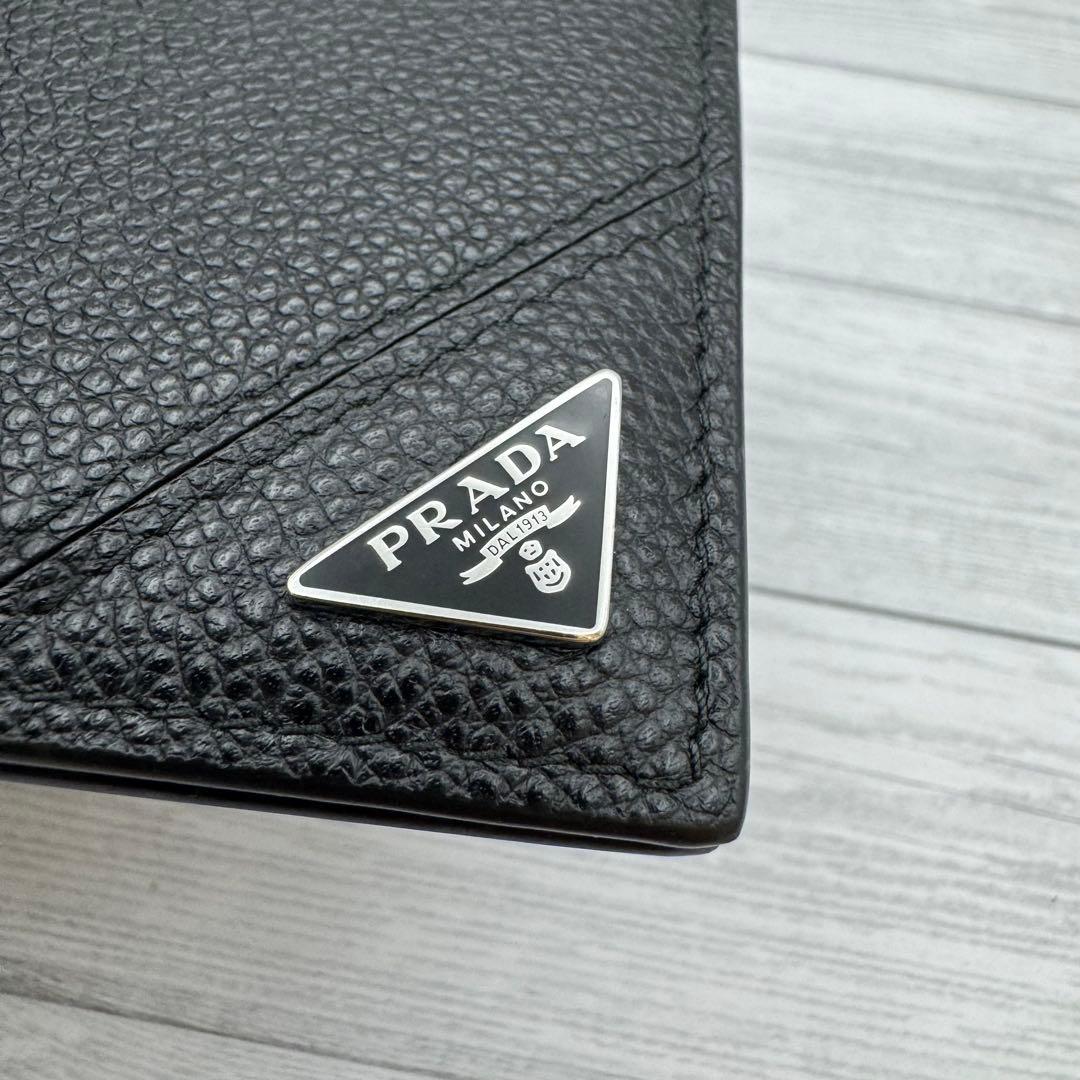 t.m.y 様】PRADA マネークリップ RFID 三角ロゴ シボ革ブラック - メルカリ