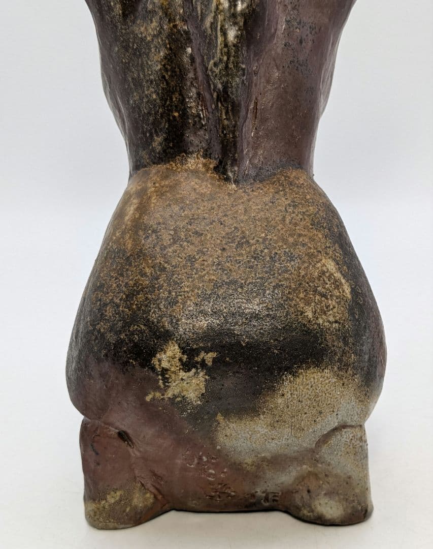 木南知加選 備前焼 裸婦像 共箱合布 置物 陶像 細工物 陶彫