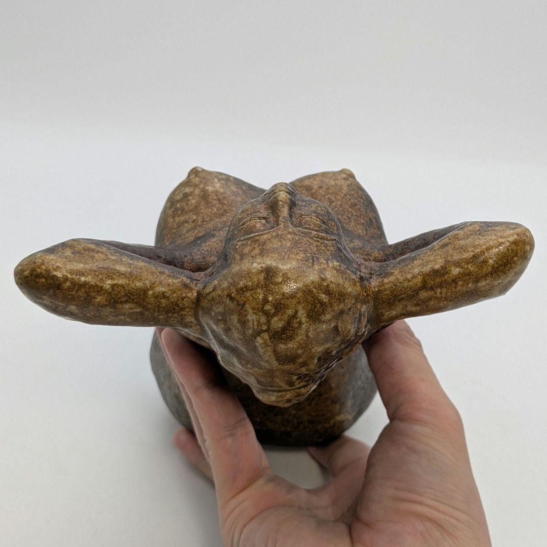 木南知加選 備前焼 裸婦像 共箱合布 置物 陶像 細工物 陶彫