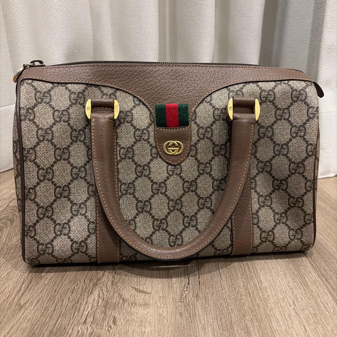 グッチ GUCCI シェリーライン オールドグッチ ミニボストン GGスプリーム オールドグッチ 80sヴィンテージミニボストン シェリーライン GG
