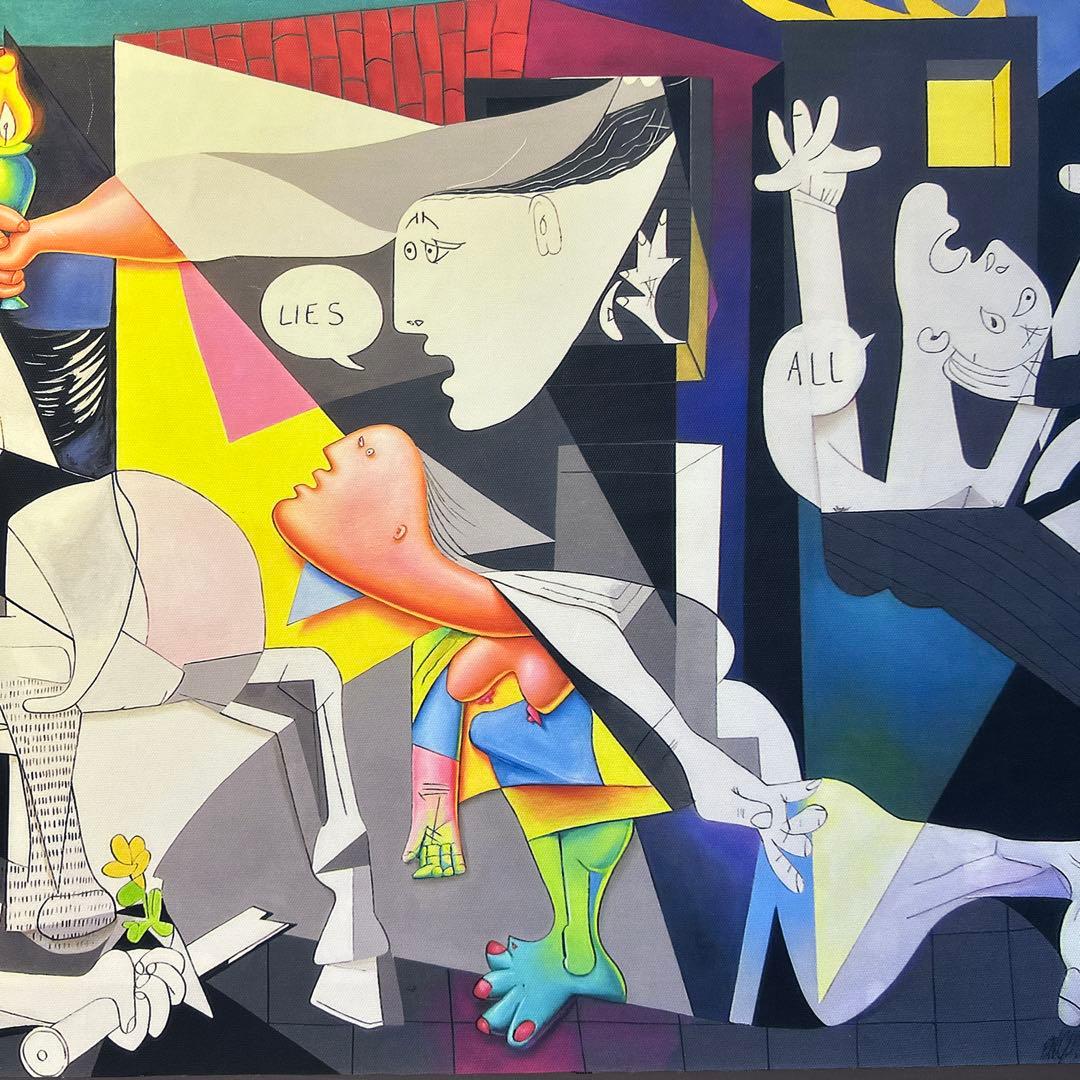 ピカソ ゲルニカ 特注アクリルケ-ス入り 美術品絵画 ア-ト名画