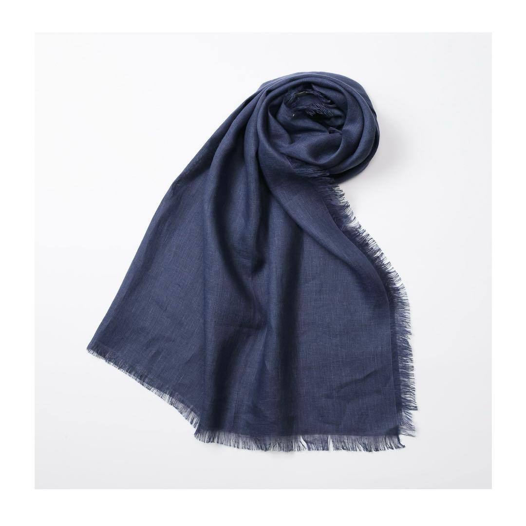アソースメレ　　ASAUCE MELER リネン　スクエア　ストール　美品 ASAUCE MELER | リネンモダールシルクメランジュソリッドスクエア