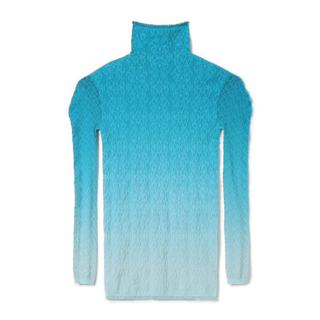 チャコット ノーソーイングニット グラデーション 水色 エメラルド