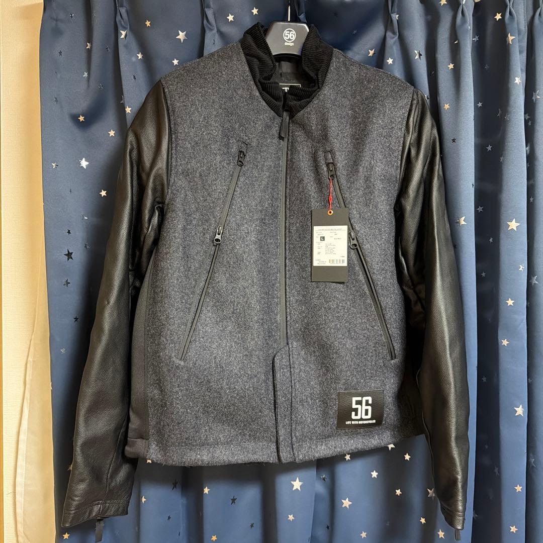 新品　今期新作　LEATHER SLEEVES MELTON JACKET L