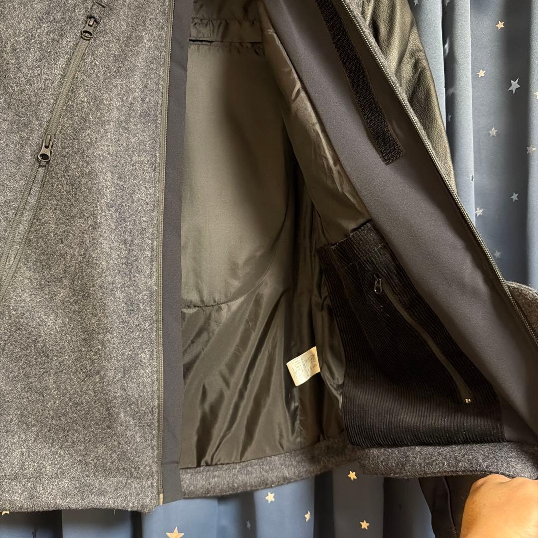 新品　今期新作　LEATHER SLEEVES MELTON JACKET L