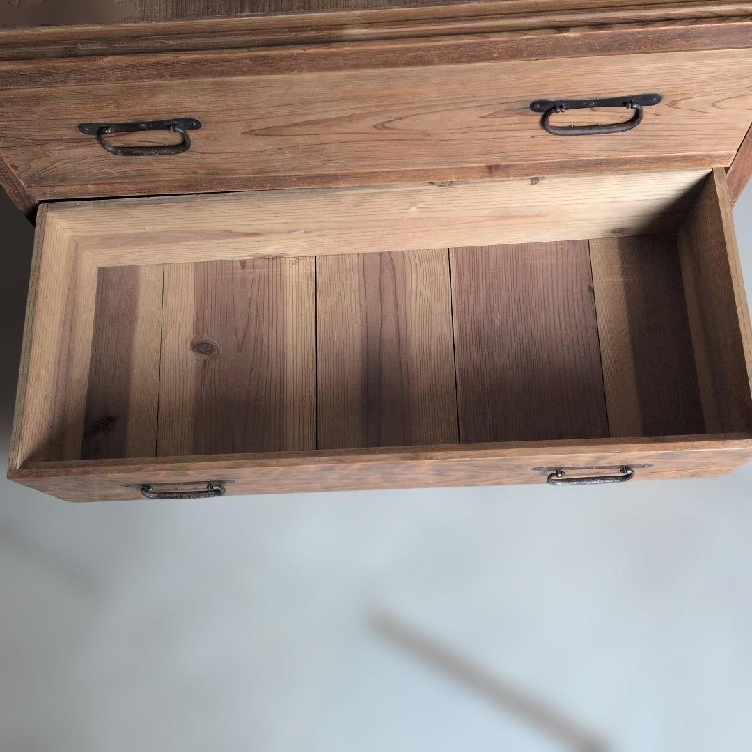 アンティーク　ブロカントオープンシェルフ 2段引き出し付き