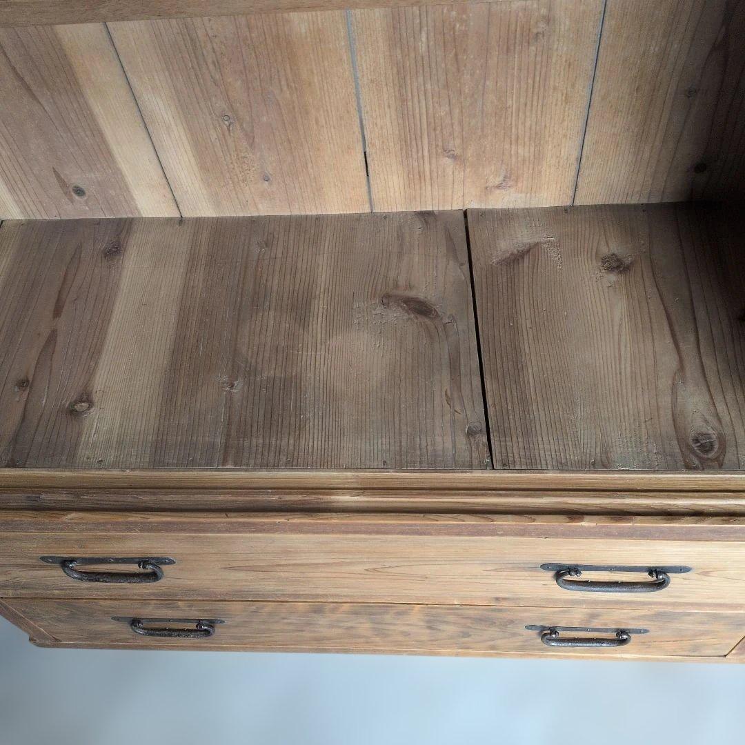 アンティーク　ブロカントオープンシェルフ 2段引き出し付き